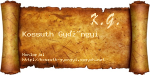 Kossuth Gyöngyi névjegykártya
